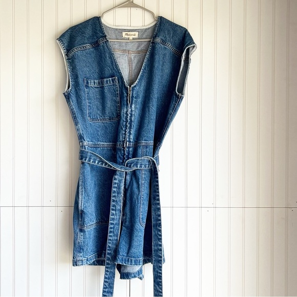 MADEWELL Size 14 Zip-Front Romper: TENCEL Denim Edition - Picture 4 of 9
